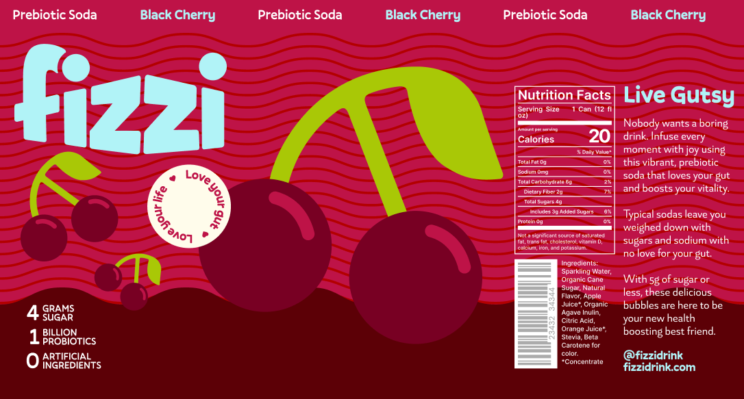 Fizzi Black Cherry label artwork