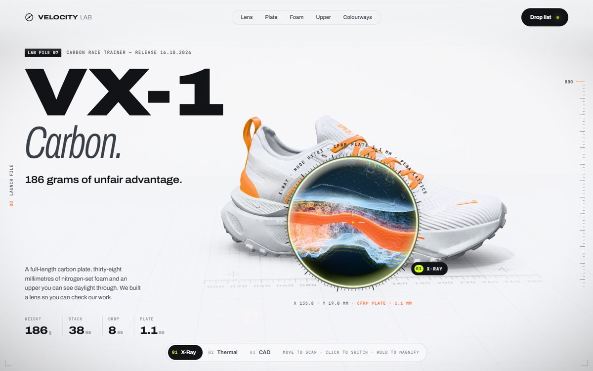 Velocity Lab shoe product experience with a technical inspection lens